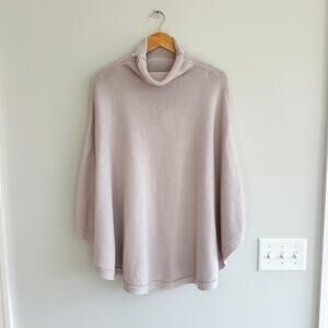 Lolë Turtleneck Knit Poncho Sweater Light Purple